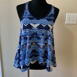 GUC Junior’s Blue Aztec Lace Back Tank Top